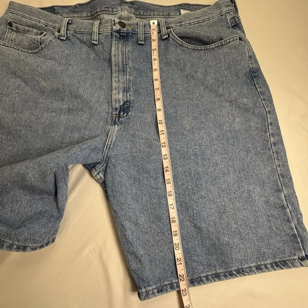 Wrangler Denim Shorts Mens 44 Relaxed Fit Blue Jean Shorts Cotton Casual Classic